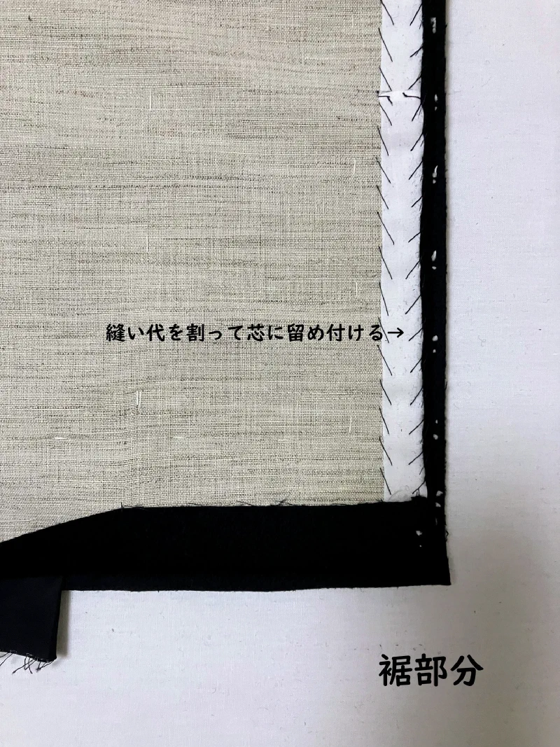 裾の付近。