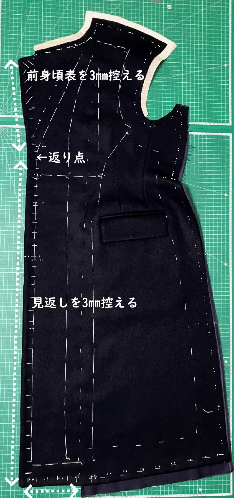 返り点を境に、控える側が入れ替わる。